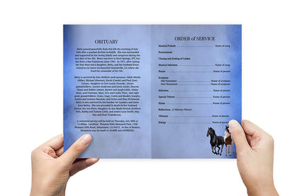 Horses Online Funeral Program Template - The Funeral Program Site