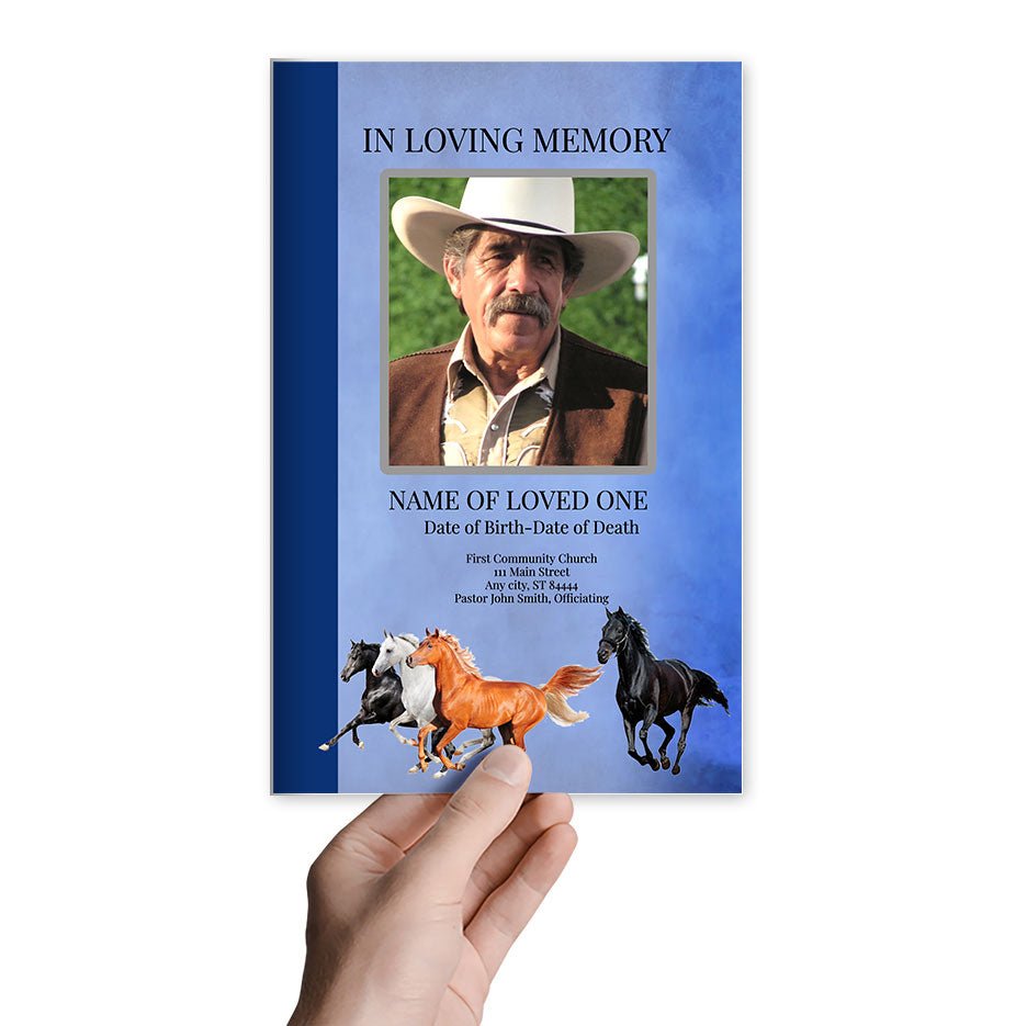 Horses Online Funeral Program Template - The Funeral Program Site