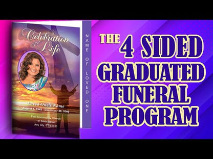 Deer 4-Sided Graduated Funeral Program Template