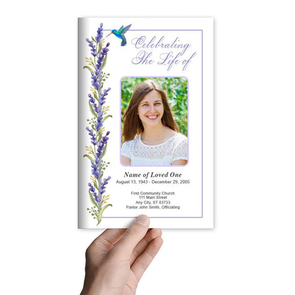 Hummingbird Funeral Program Template - The Funeral Program Site