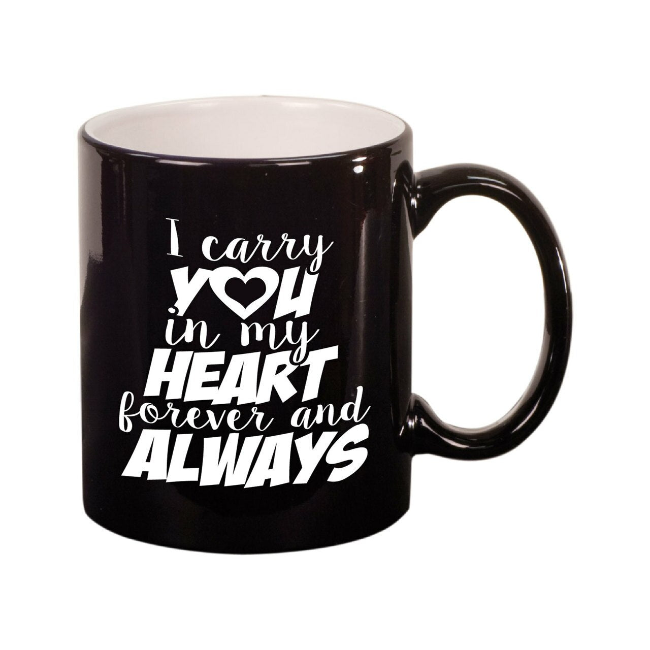 I Carry You In My Heart In Loving Memory Ceramic Mug - The Funeral Program Site