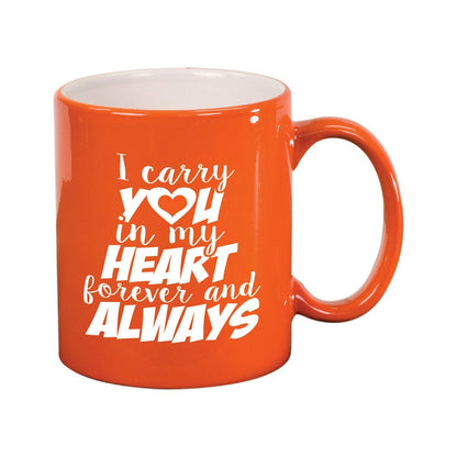 I Carry You In My Heart In Loving Memory Ceramic Mug - The Funeral Program Site