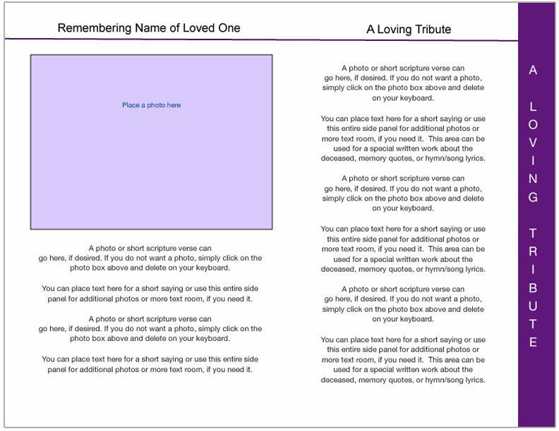 Imagine 8 - Sided Funeral Graduated Program Template - The Funeral Program Site