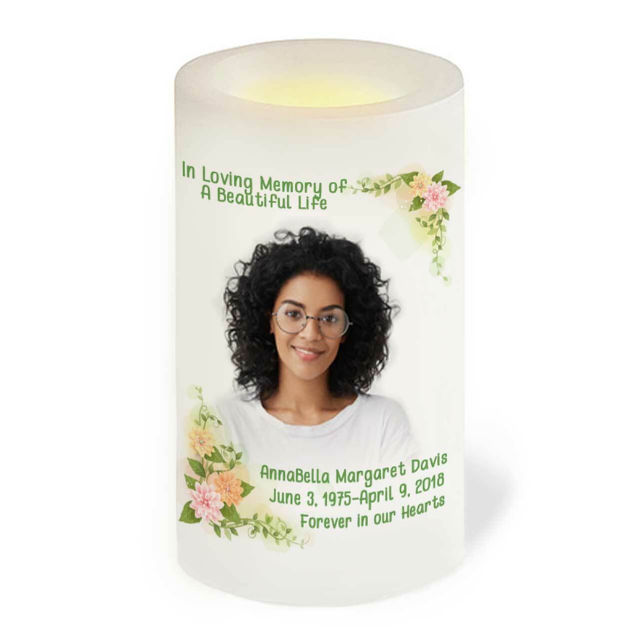 Somerset Personalized Flameless LED Memorial Candle.