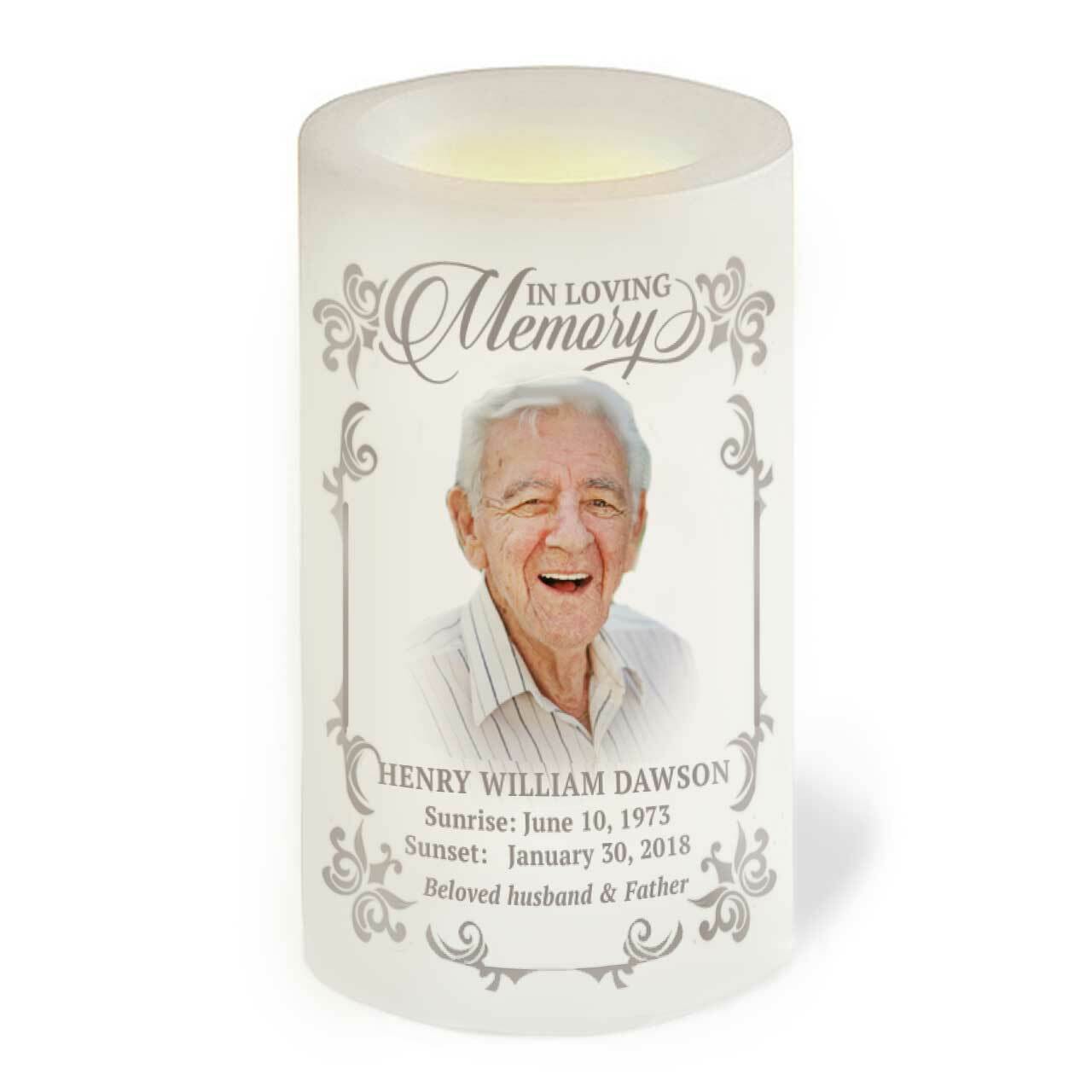 Eureka Personalized Flameless LED Memorial Candle.