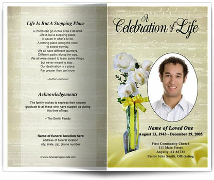 Vivace Funeral Program Template.