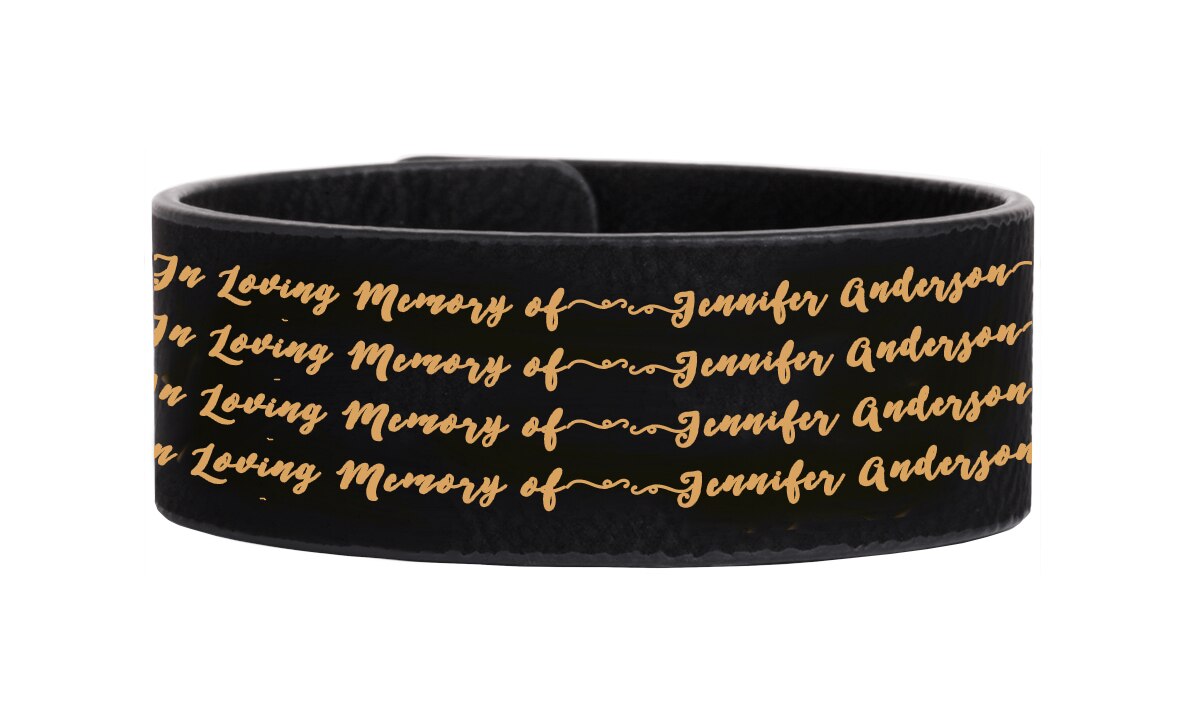 In Loving Memory Memorial Leatherette Bracelet Personalized.