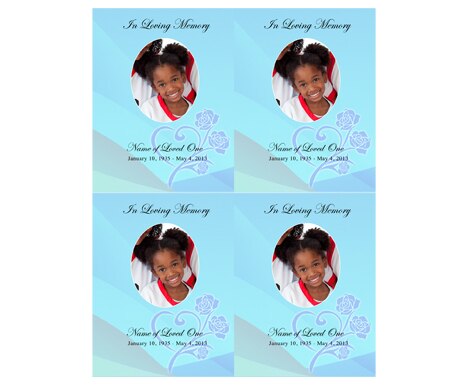 Princess Small Memorial Card Template.