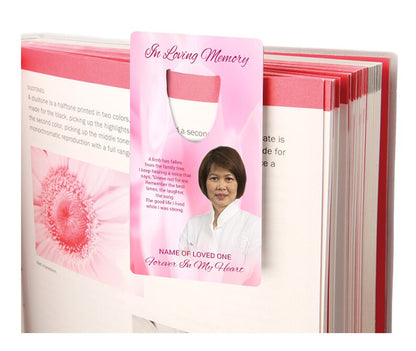 Pink Passion Aluminum Metal Memorial Bookmark With Poem.