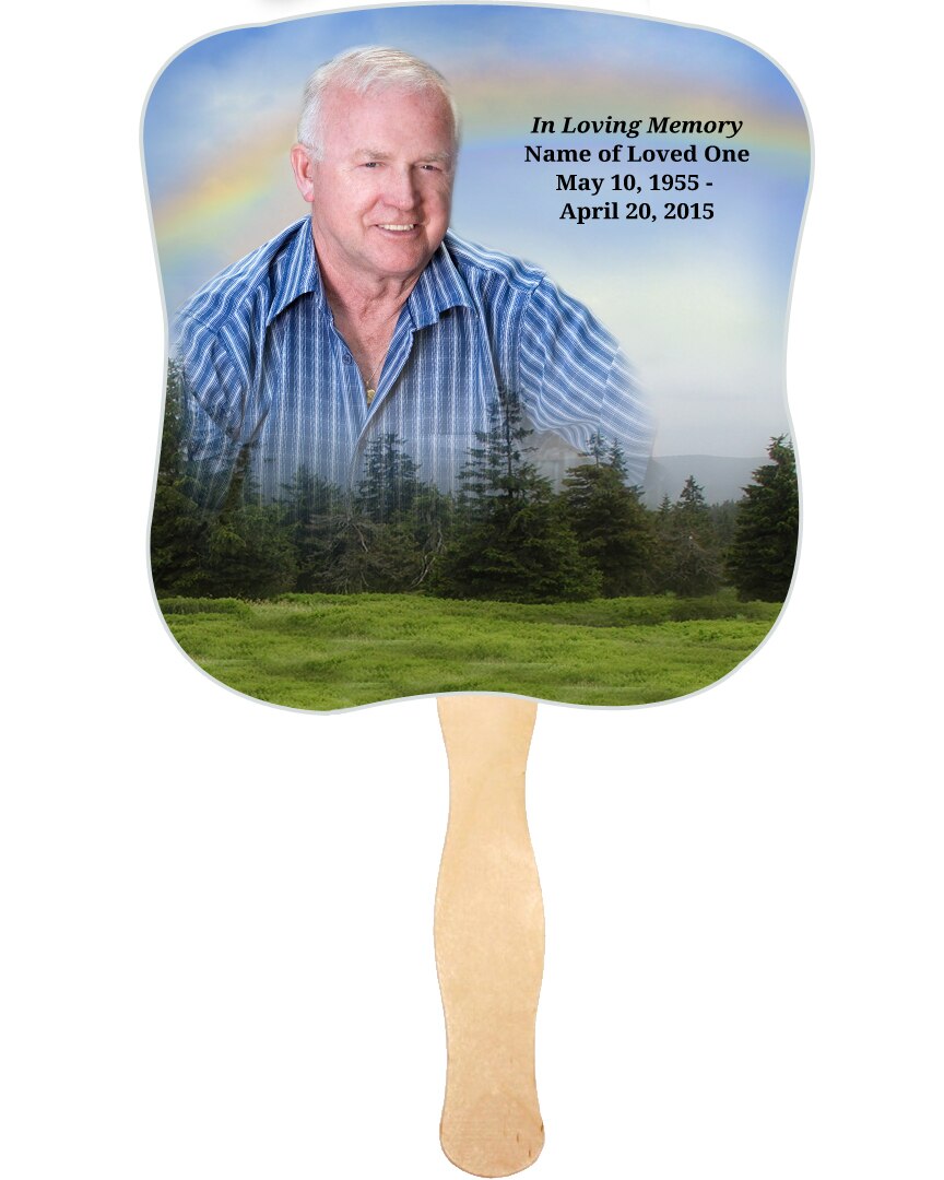 Promise Cardstock Memorial Fan With Wooden Handle (Pack of 10).