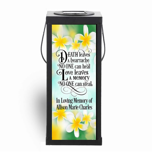 Plumeria Solar Powered Memorial Lantern.