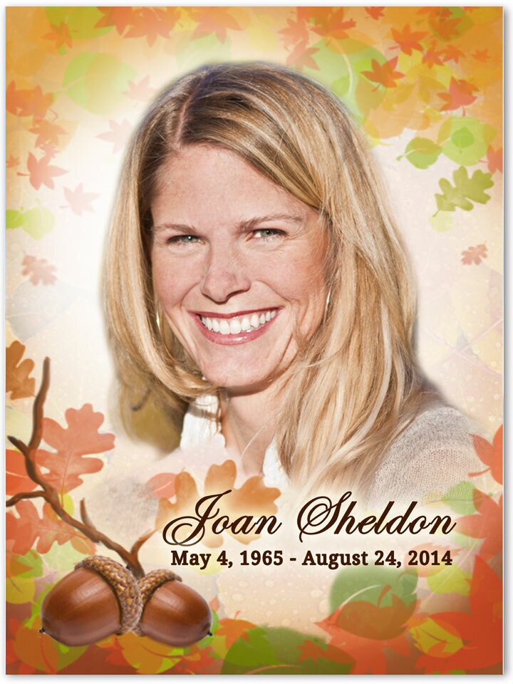 Autumn Funeral Memorial Poster Portrait.