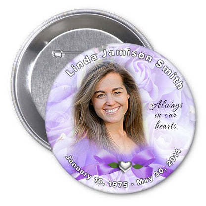 Amethyst Memorial Button Pin (Pack of 10)
