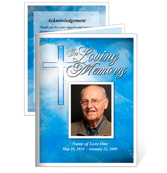 Heaven Folded Funeral Card Template | Memorial Cards – The Funeral ...