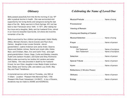 Sanders Funeral Program Template.