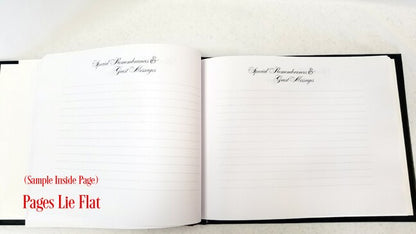 Classic Portrait Foil Stamped Funeral Guest Book With Photo.