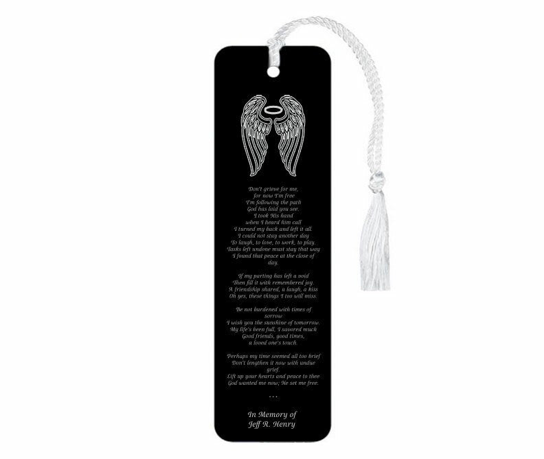 I'm Free Leatherette Memorial Scripture Bookmark.