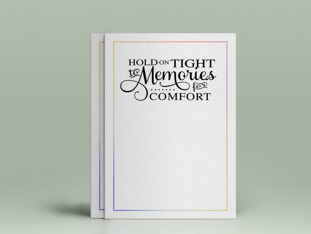 Hold On Tight To Memories Funeral Quotes Word Art Design – The Funeral  Program Site