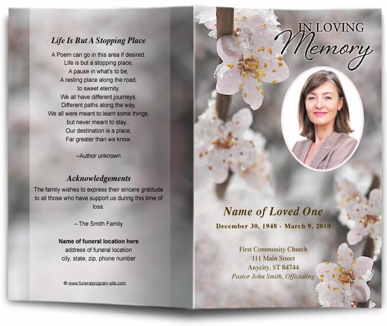 Winter Funeral Program Template | DIY Funeral Programs – The Funeral ...