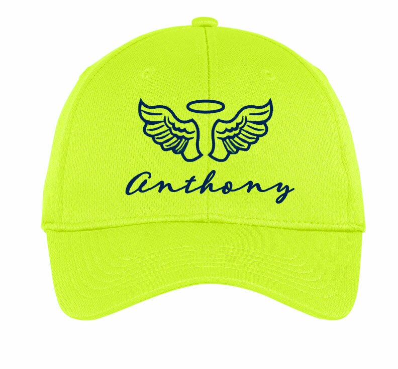 Personalized Angel Wings In Memory Of Baseball Cap.