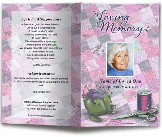 Quilt Funeral Program Template | DIY Funeral Programs – The Funeral ...