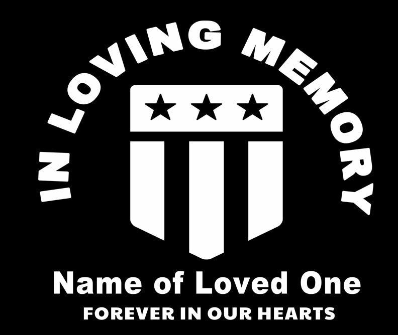 Flag In Loving Memory Car Decal.