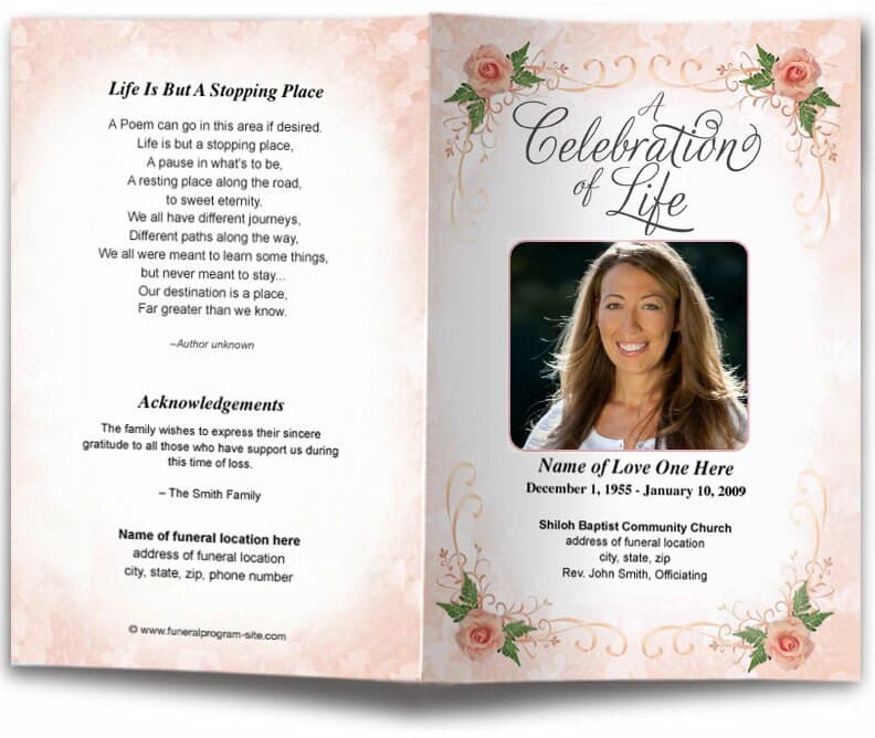 Lovely Funeral Program Template.