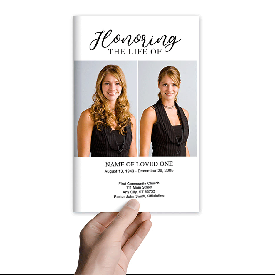 Duo Photo Funeral Program Template.