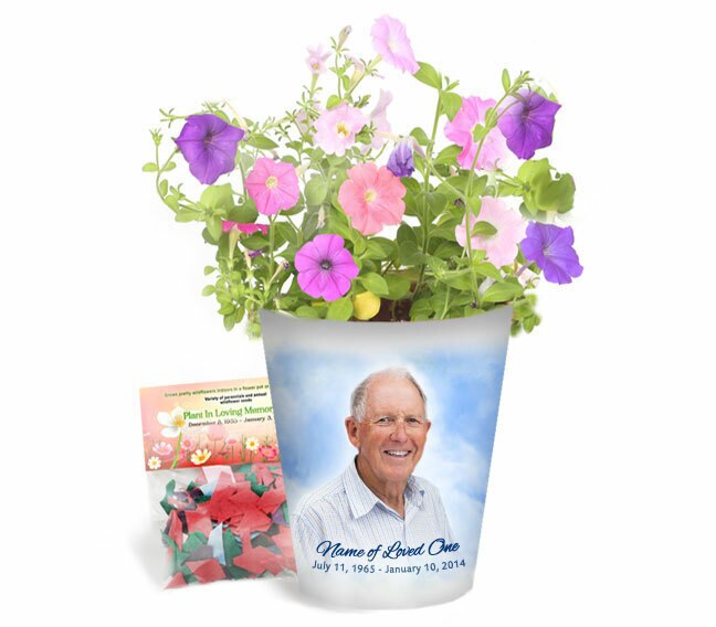 Skies Personalized Memorial Ceramic Flower Pot.