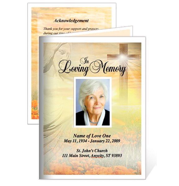 Savior Small Memorial Card Template.