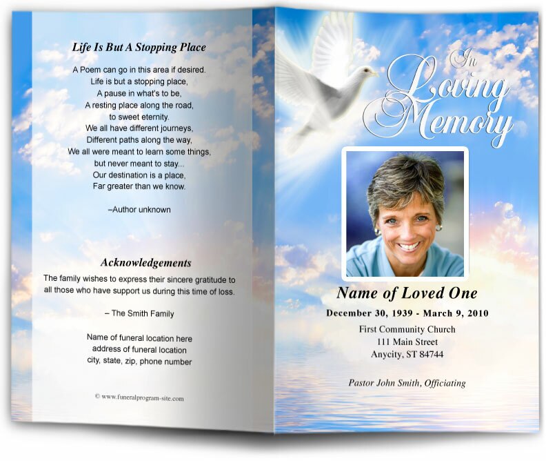 Peace Funeral Program Template | DIY Funeral Programs – The Funeral ...