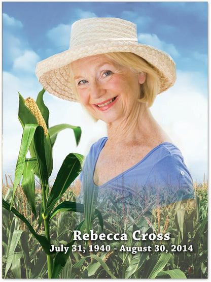 Cornfield Funeral Memorial Poster Portrait.