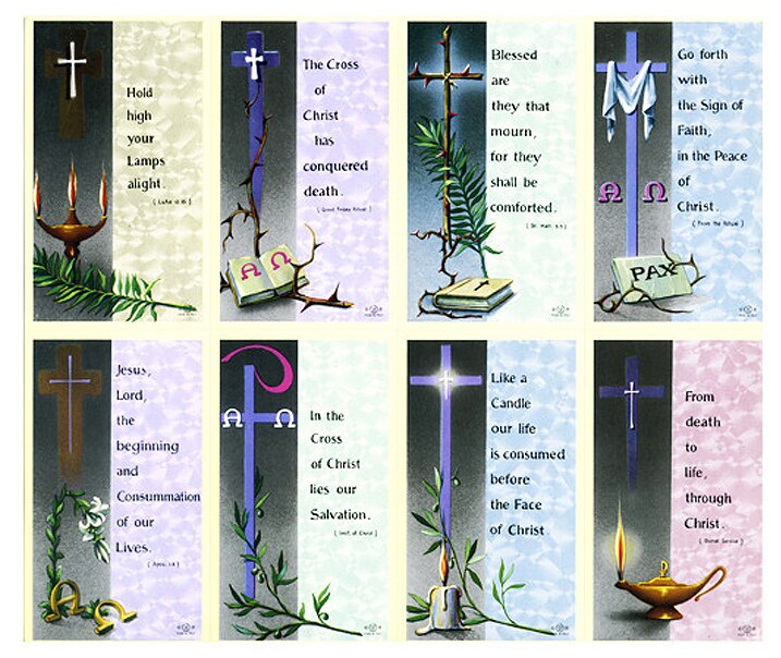 Cross Verse Assorted Cross Funeral Prayer Card Paper (Pack of 24) – The ...