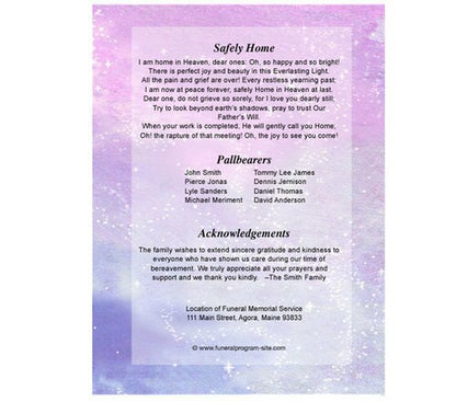 Sparkle 8-Sided Graduated Funeral Program Template (Letter Size).