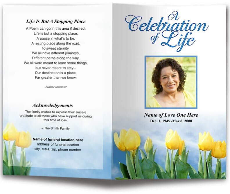 Inspire Funeral Program Template.