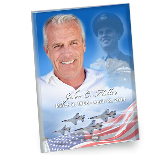 Air Force Beveled Glass Memorial Portrait.