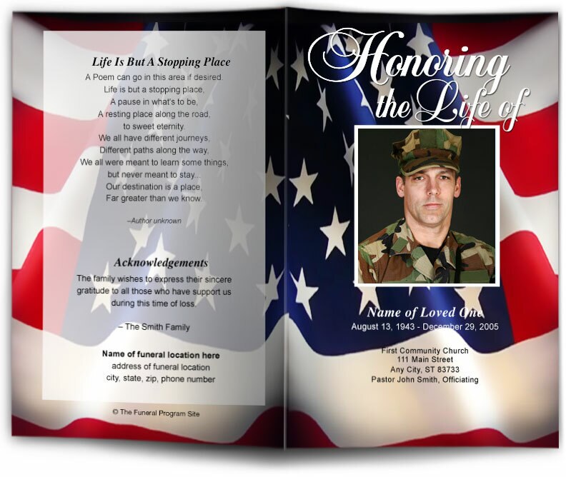 US Flag Funeral Program Template | DIY Funeral Programs – The Funeral ...