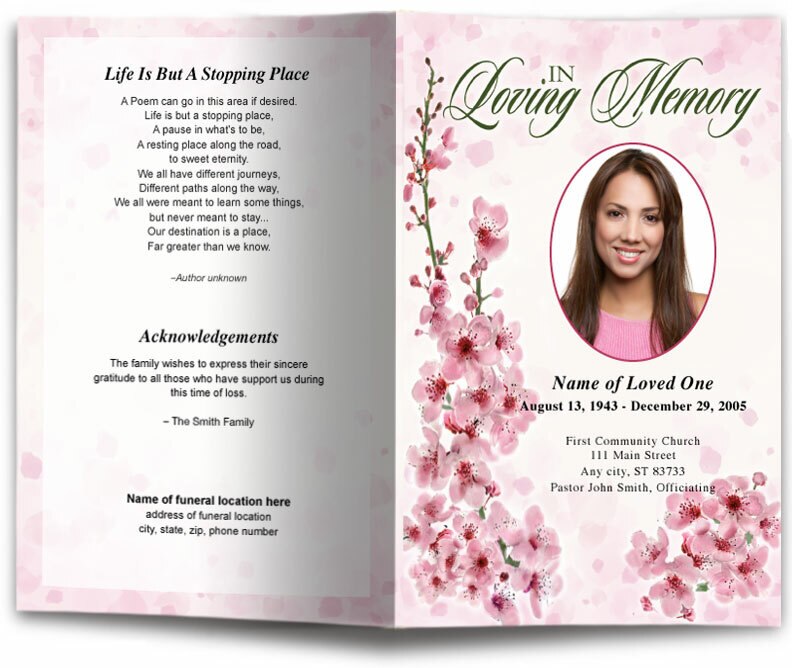 Spring Funeral Program Template | DIY Funeral Programs – The Funeral ...