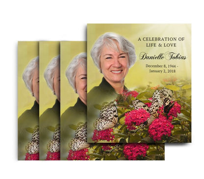 Bouquet No Fold Memorial Card Design & Print (Pack of 25).