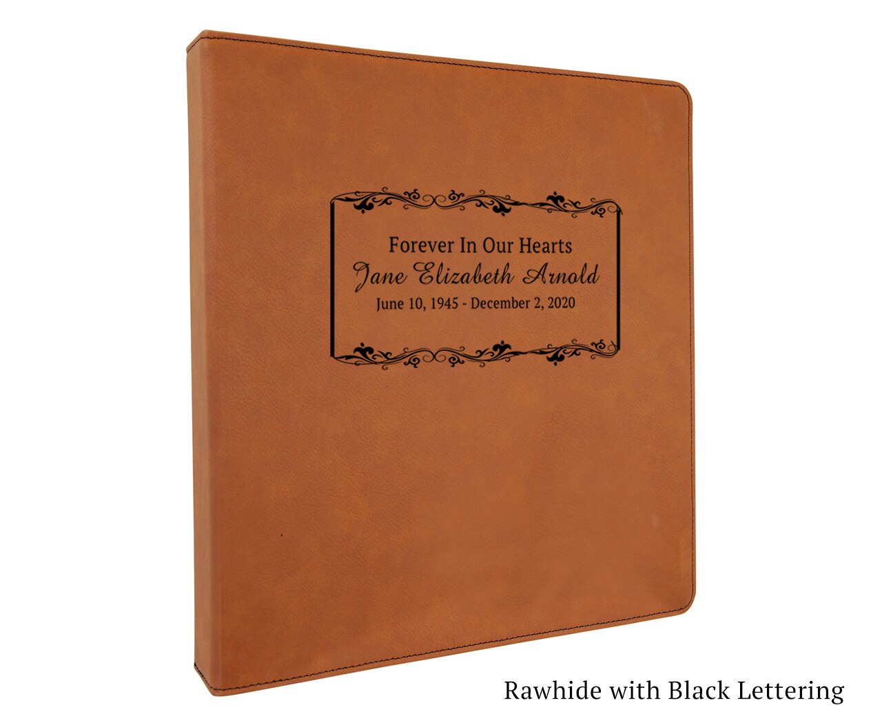 Memorial Funeral Guest Book Binder Leatherette Garland.