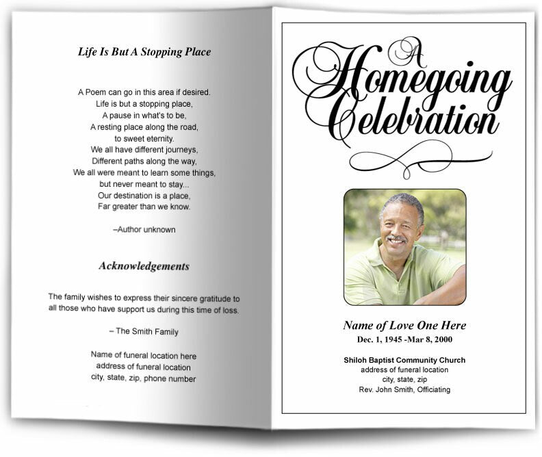 A HomeGoing Celebration Funeral Program Template – The Funeral Program Site