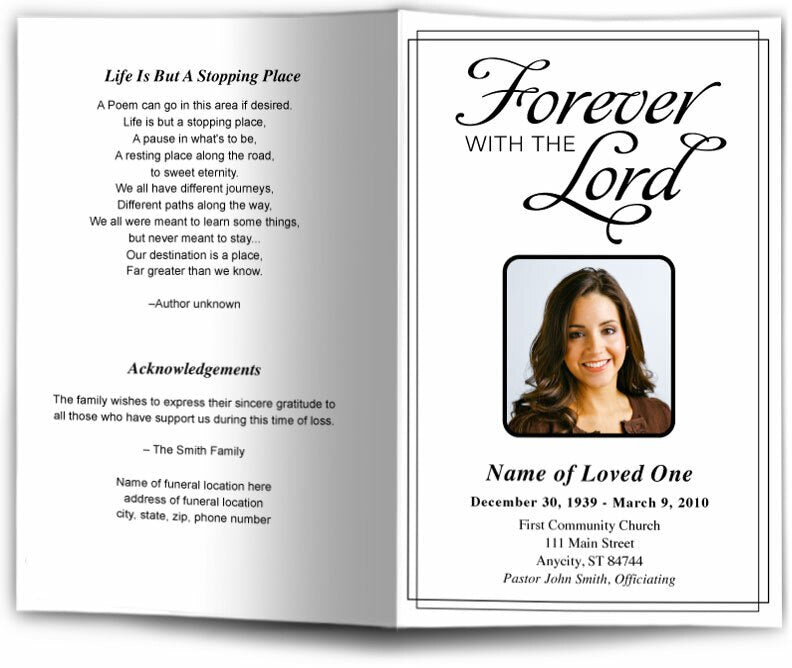 Forever Funeral Program Template | DIY Funeral Programs – The Funeral ...