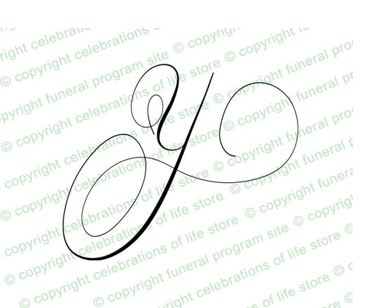 Monogram Script Letter Y.