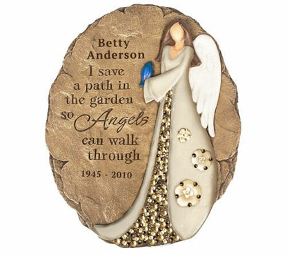 Personalized Angel Path Memorial Garden Stone.