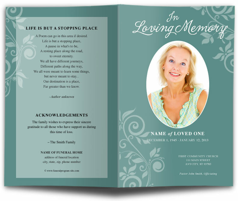 Decorative Funeral Program Template | DIY Funeral Programs – The ...