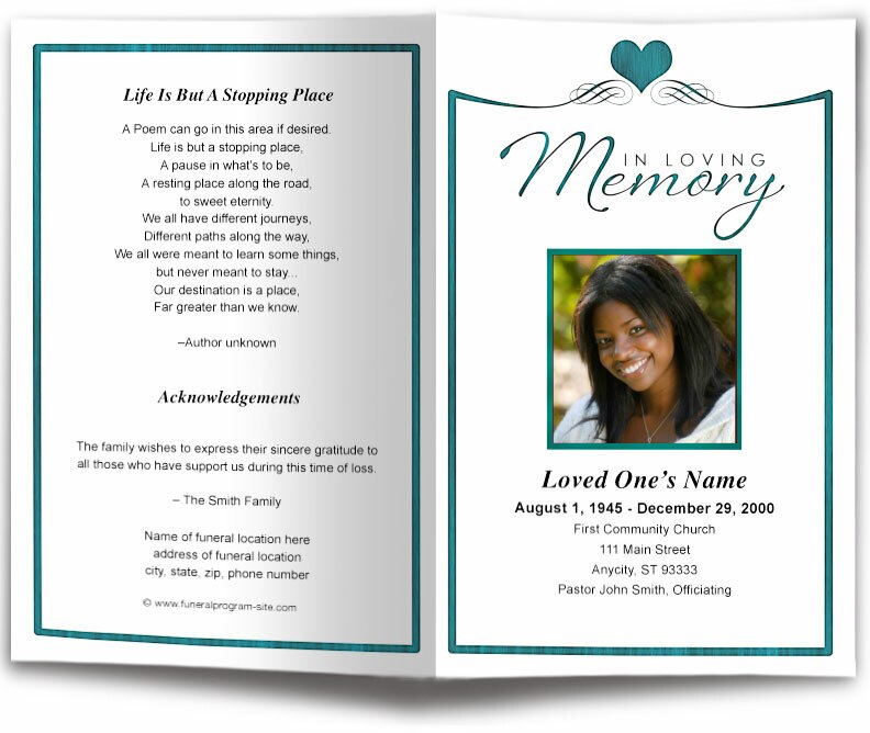 Cherish Funeral Program Template | DIY Funeral Programs – The Funeral ...
