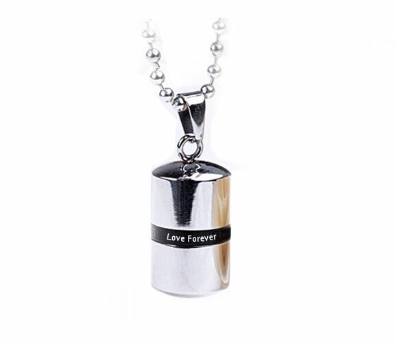 Stainless Steel Love Forever Urn Pendant Necklace.