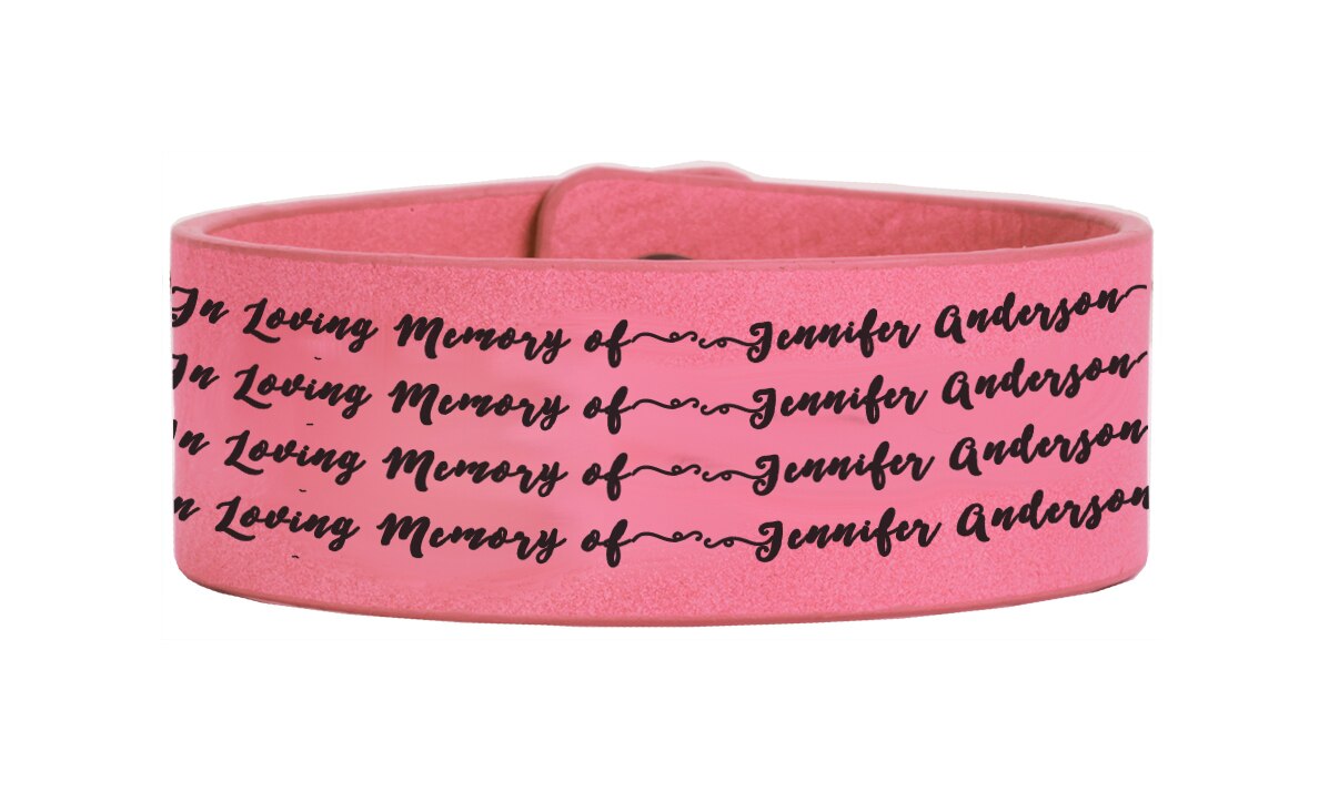 In Loving Memory Memorial Leatherette Bracelet Personalized.