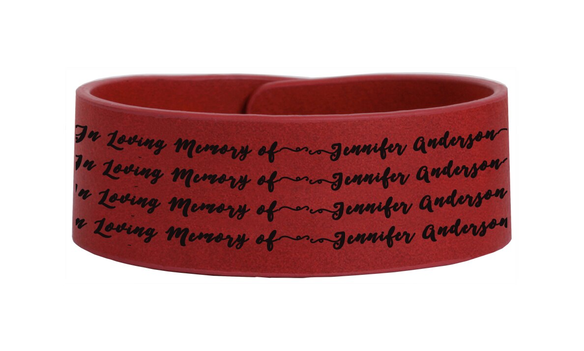 In Loving Memory Memorial Leatherette Bracelet Personalized.