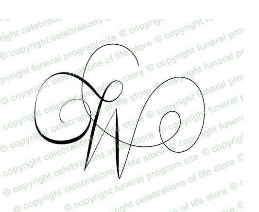 Monogram Script Letter W.